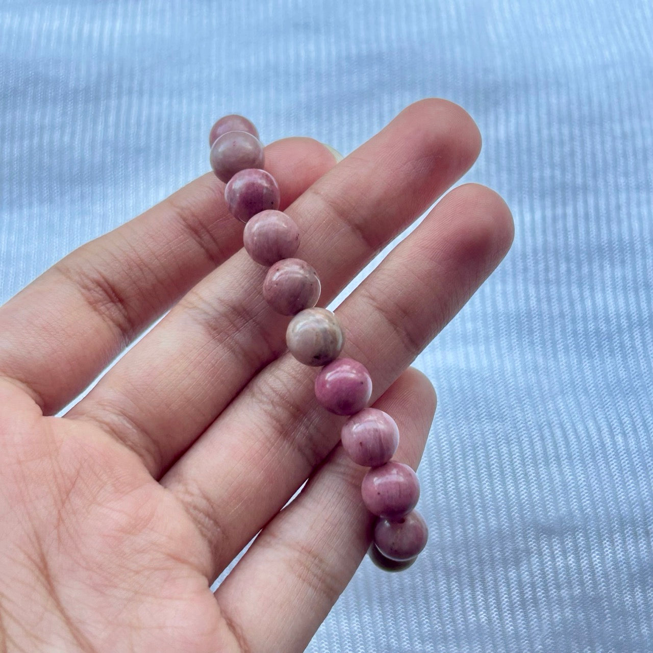 Rhodochrosite Bracelet - Close Up