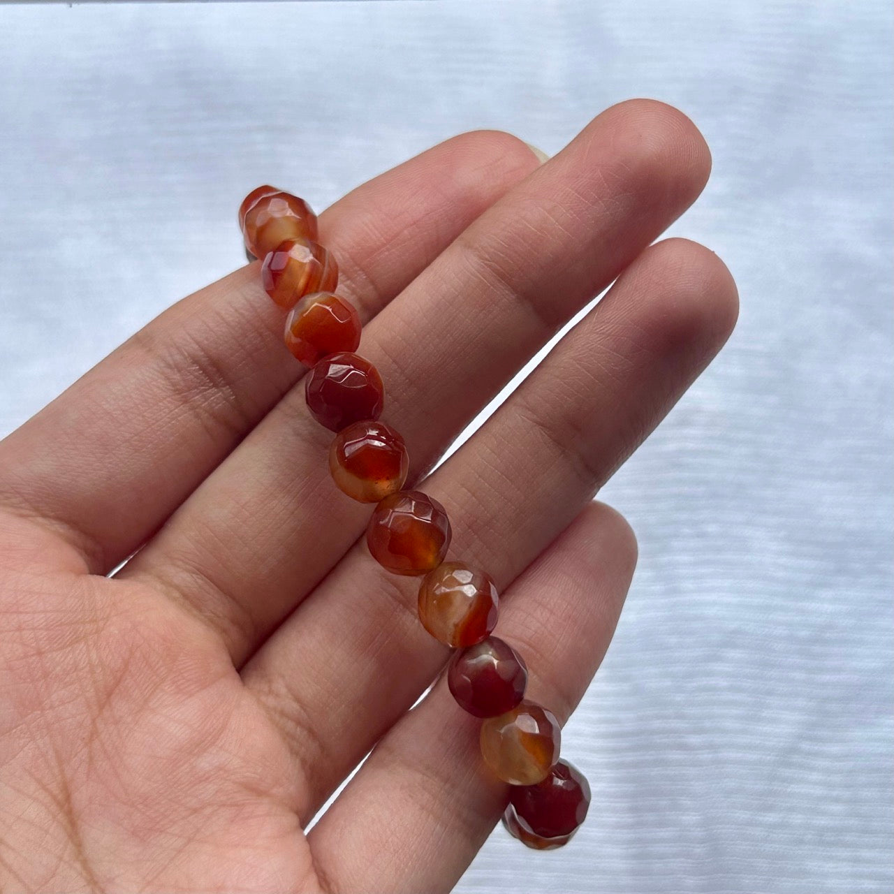 Striped Carnelian Bracelet - Close Up