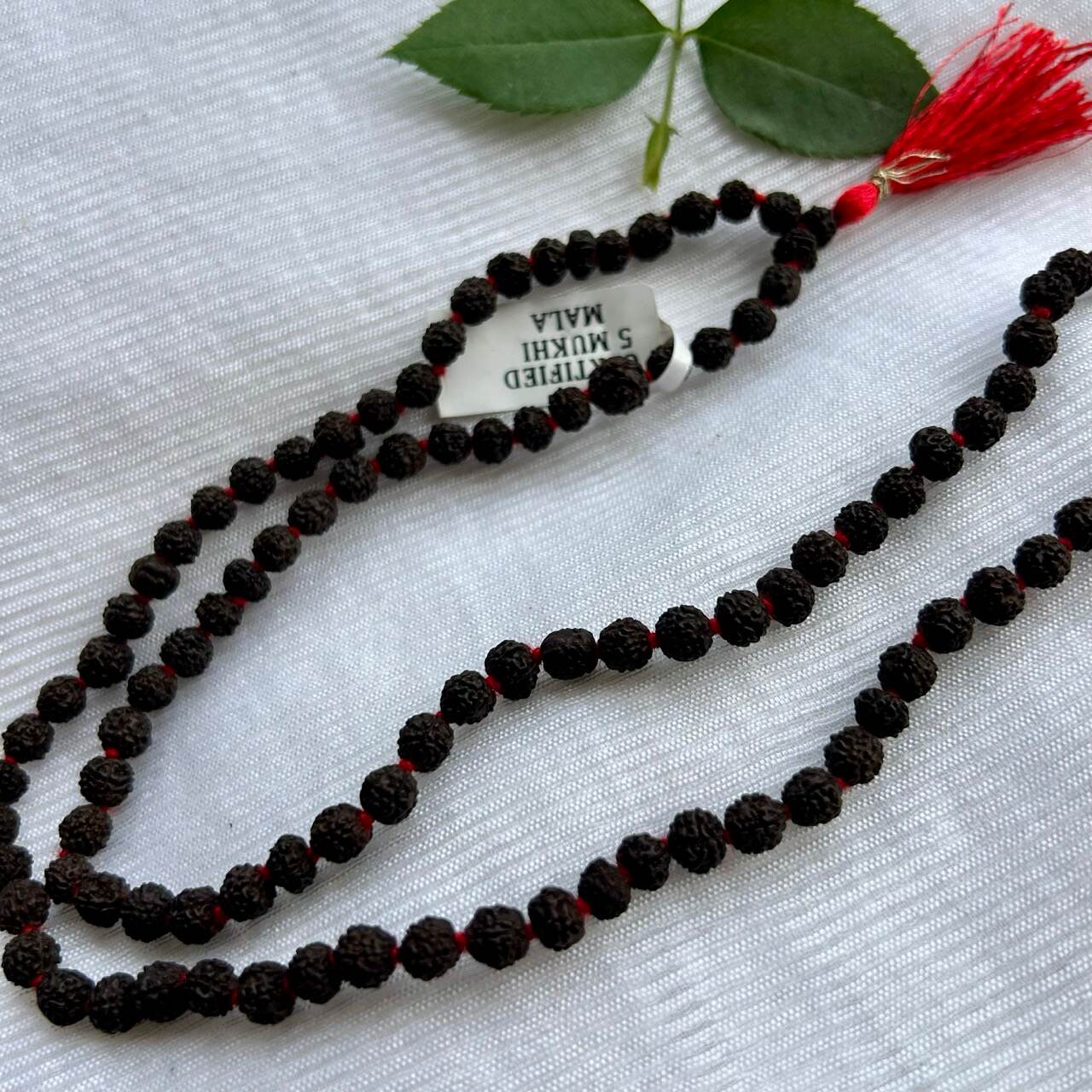 5 Mukhi Black Rudraksha Mala - Full View