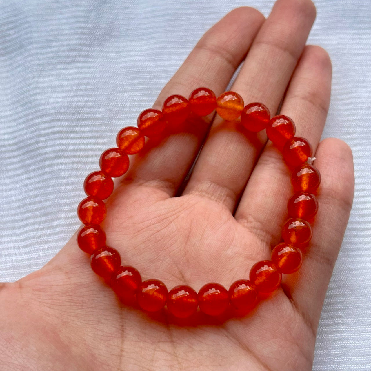 Carnelian Bracelet Fiery Ember - In Hand