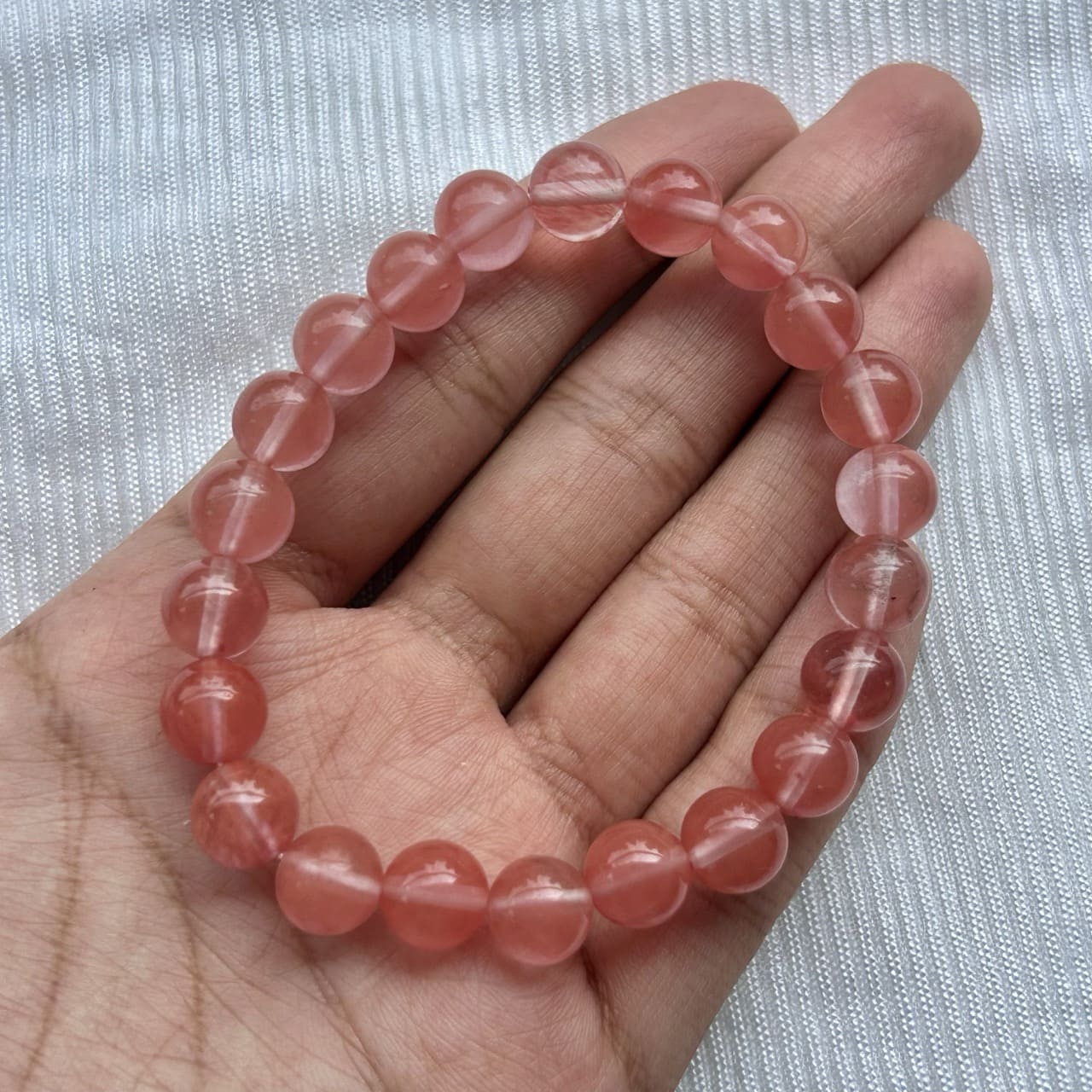 Cherry Quartz Bracelet - In Hand