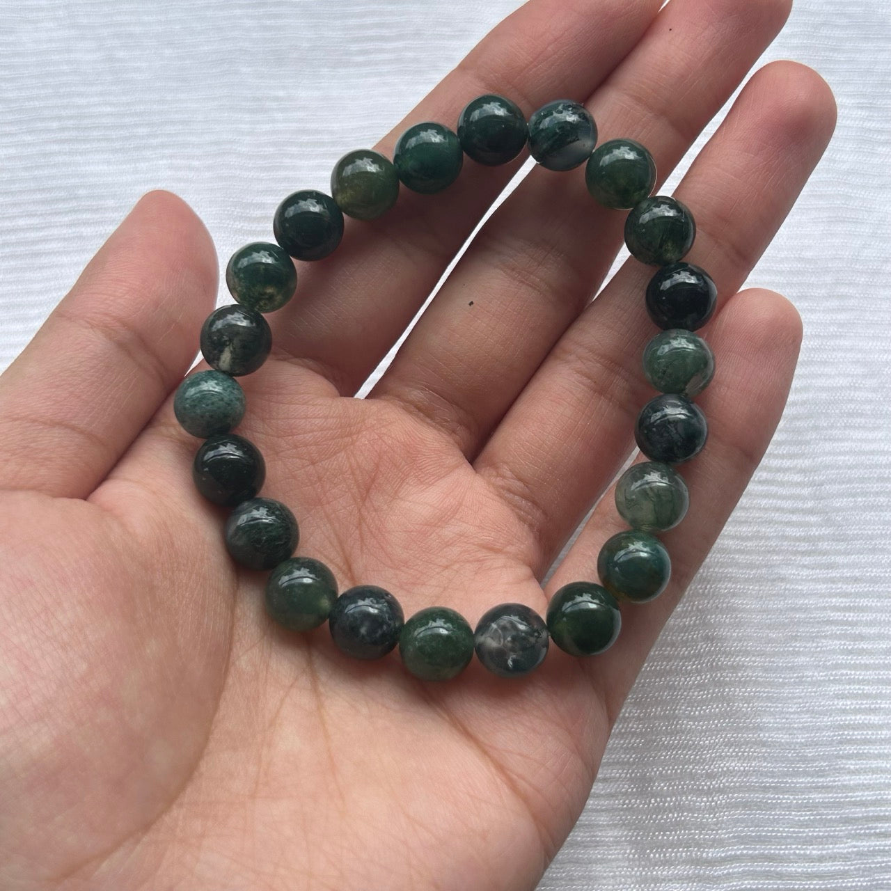 Moss Agate Bracelet - Forest Green