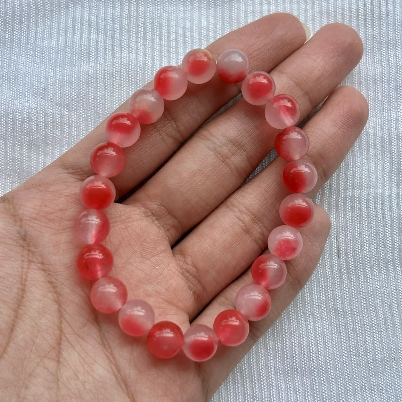 Pink Agate Bracelet - In hand