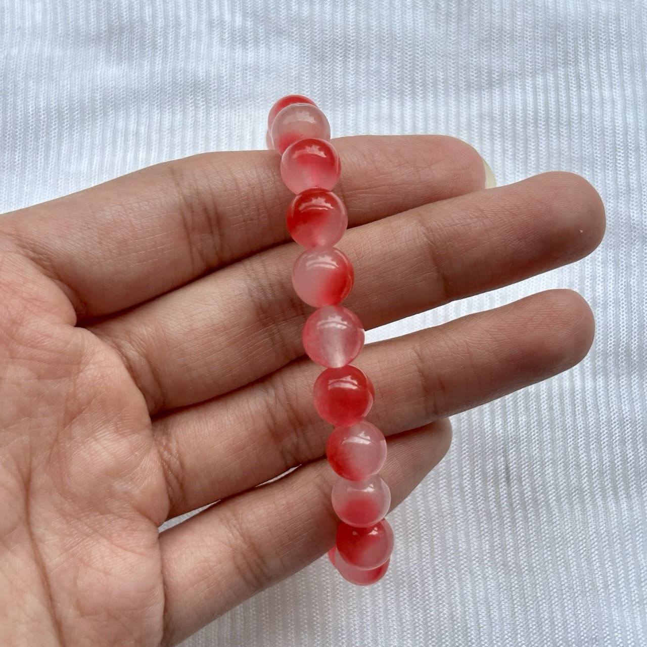 Pink Agate Bracelet - Close up