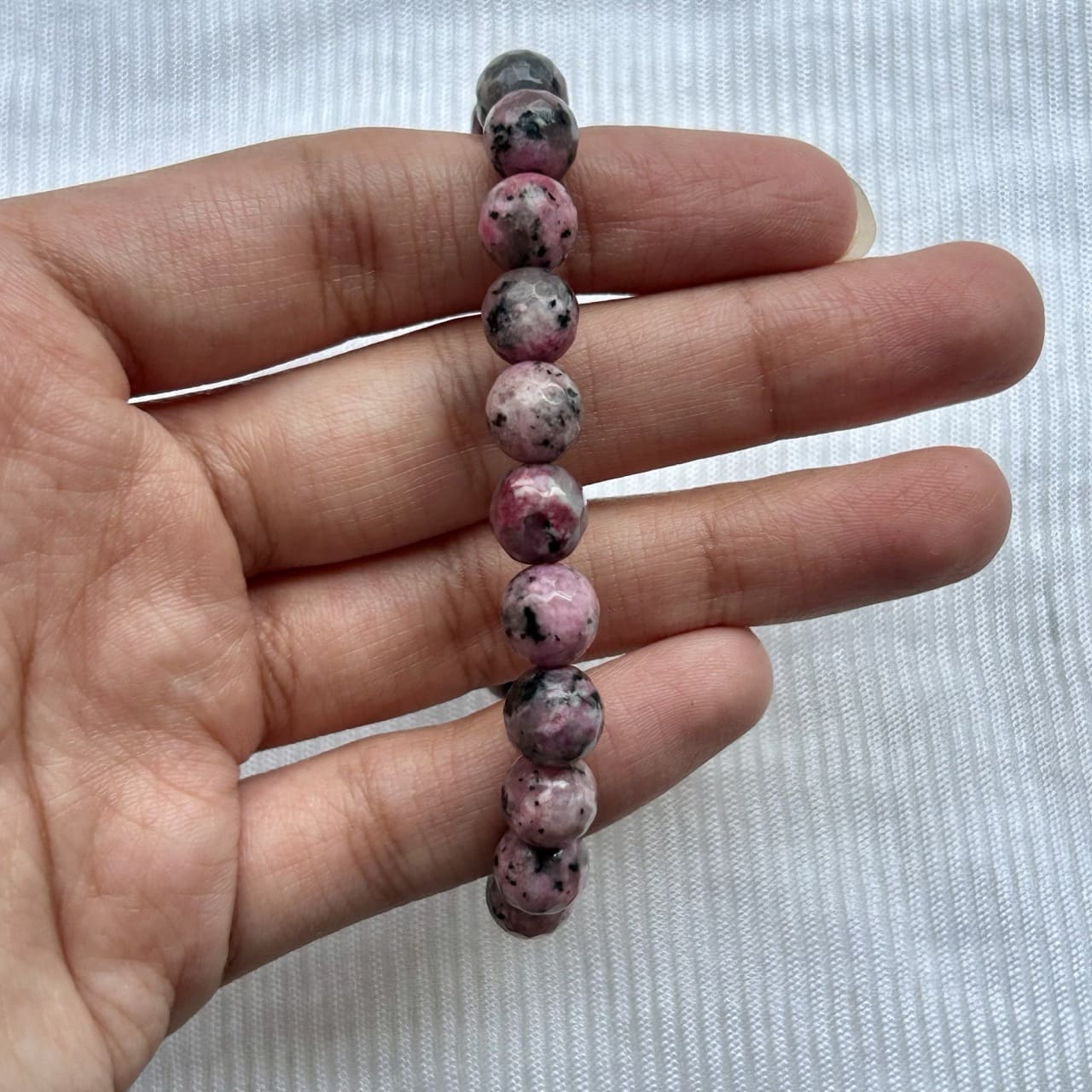 Pink Dalmatian Bracelet - Close up