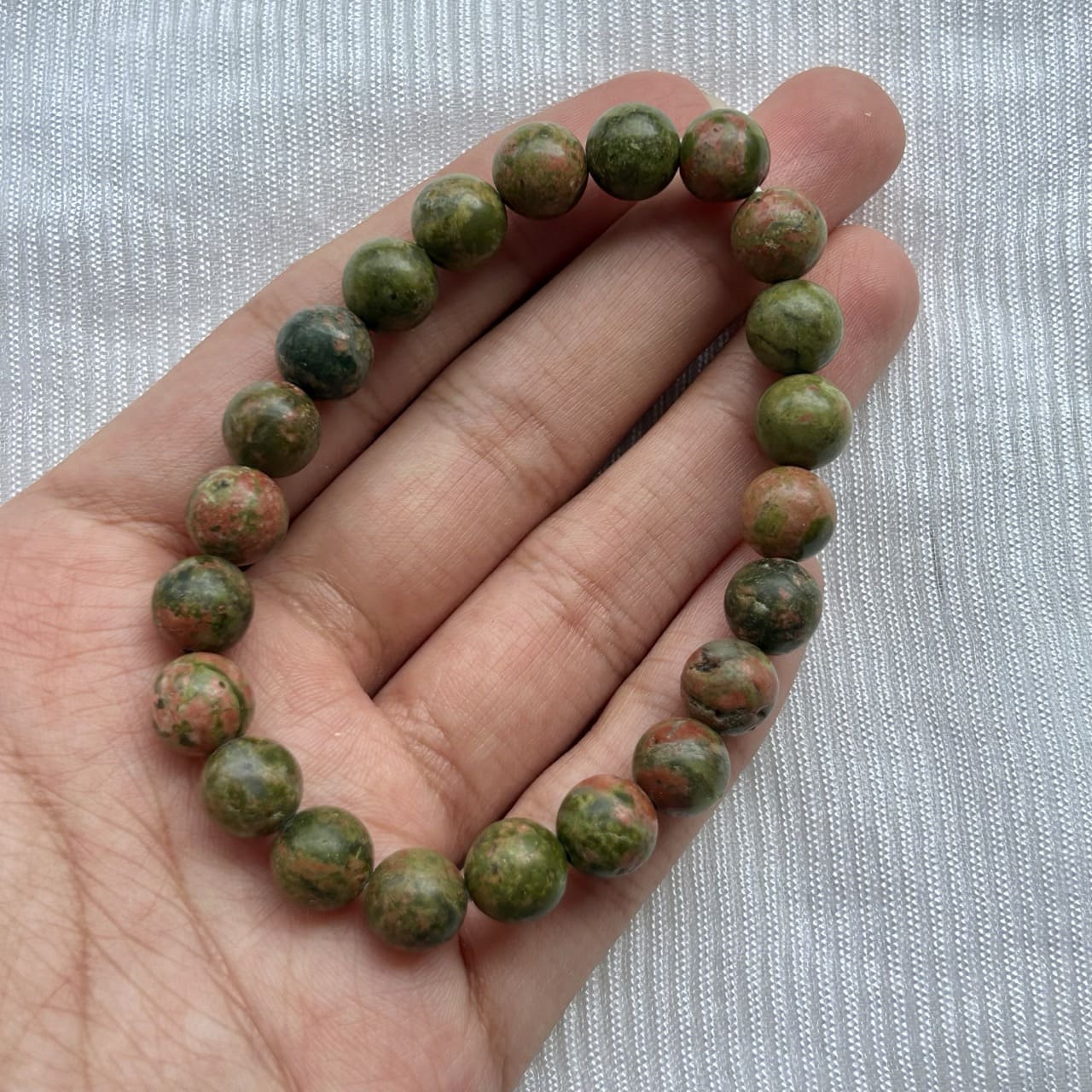 Unakite Bracelet - In Hand