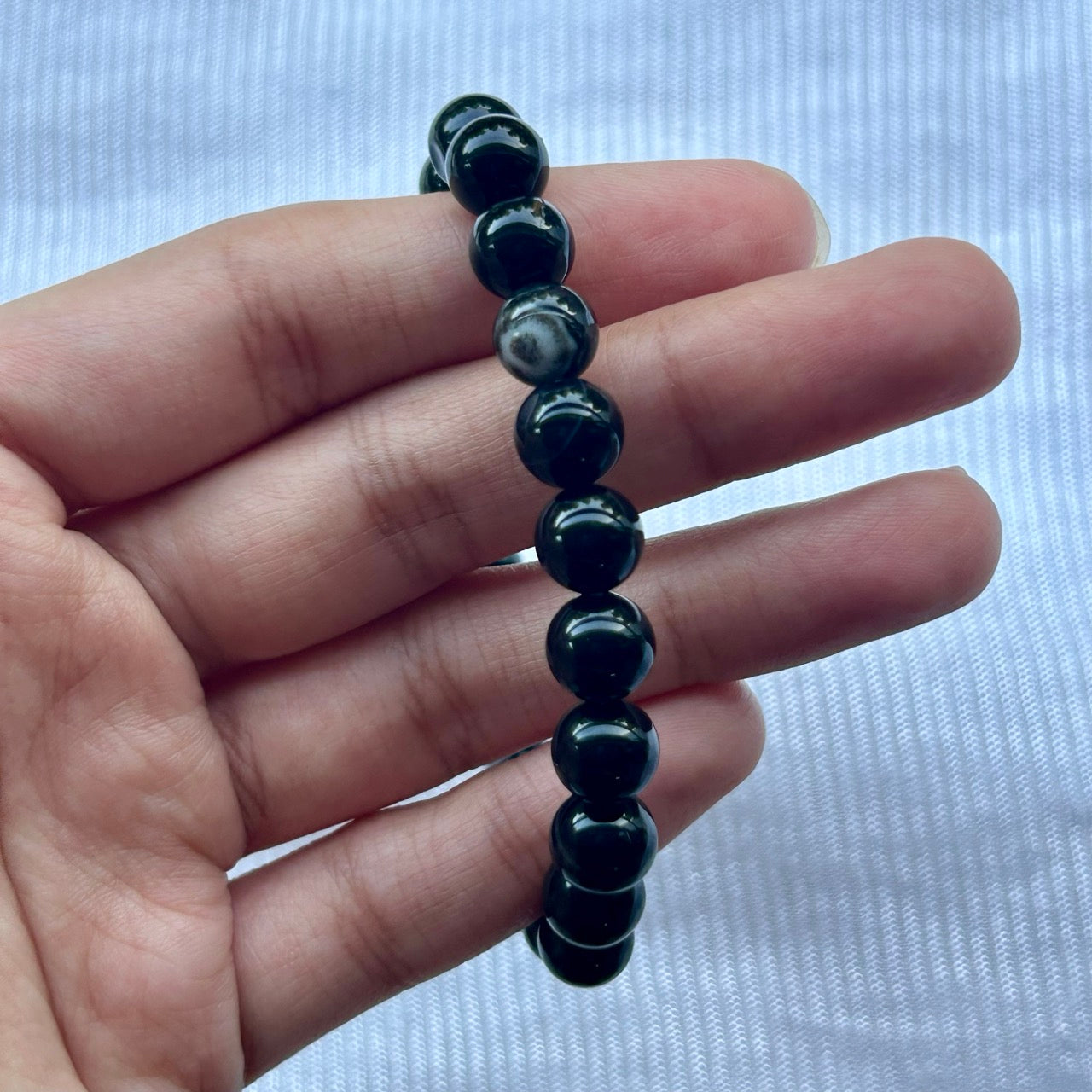 Black Agate Bracelet - Close Up