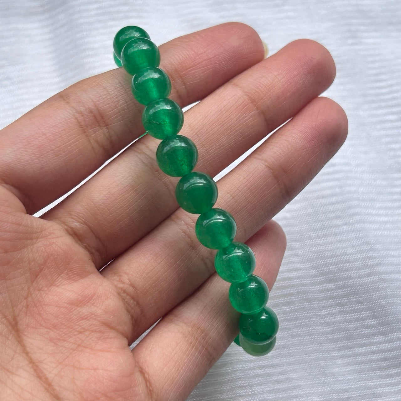 Green Aventurine Bracelet Bright Green - Close Up
