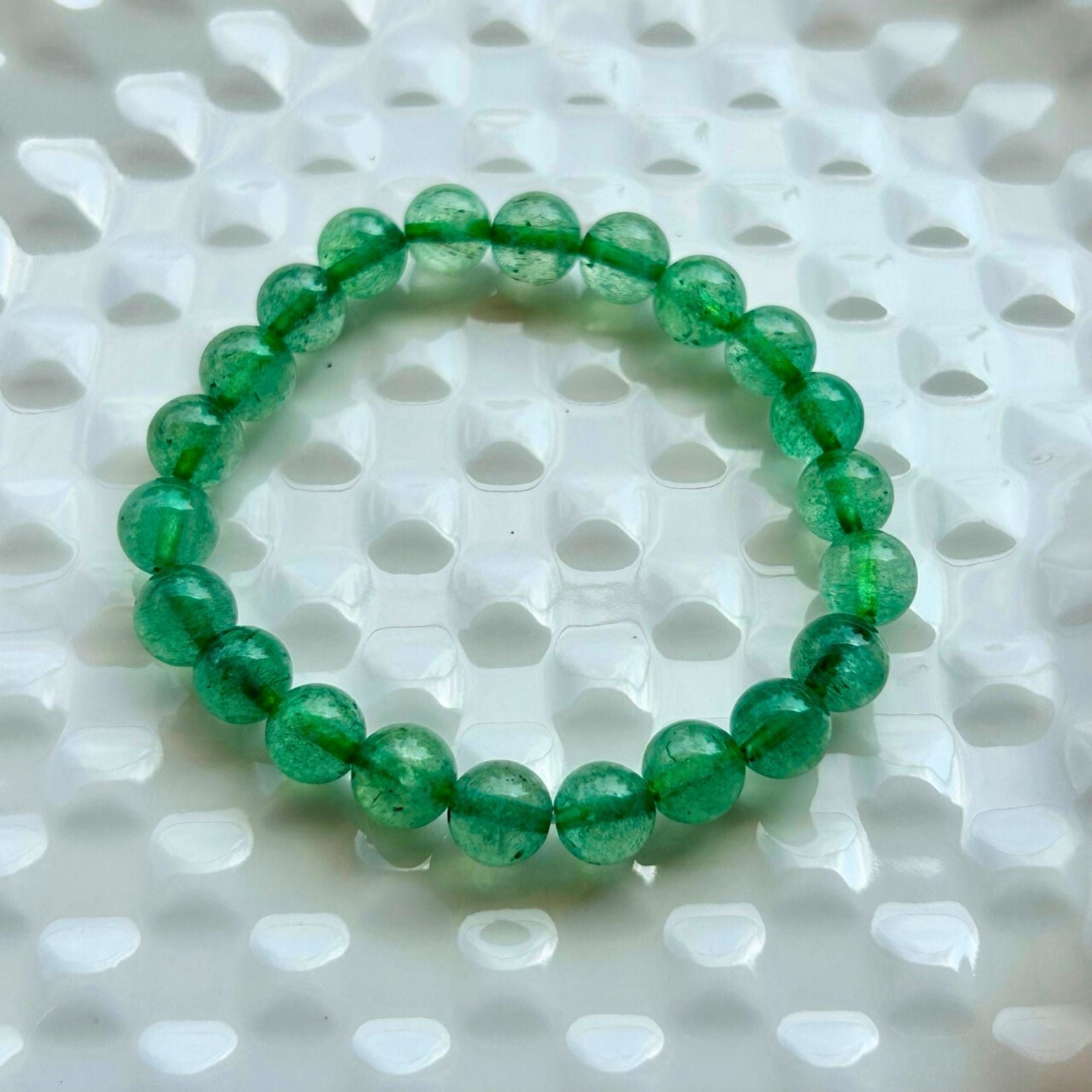Green Strawberry Quartz Bracelet
