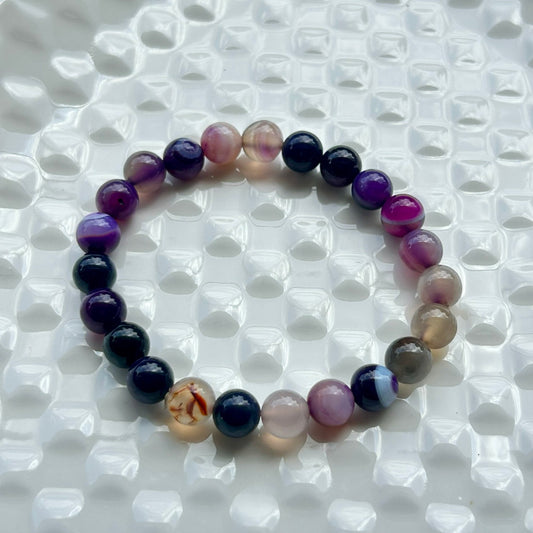 Purple Agate Banded Bracelet