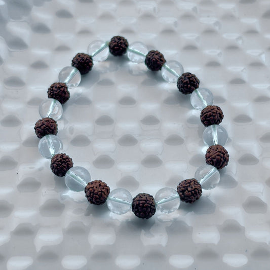 Rudraksh with Quartz Bracelet