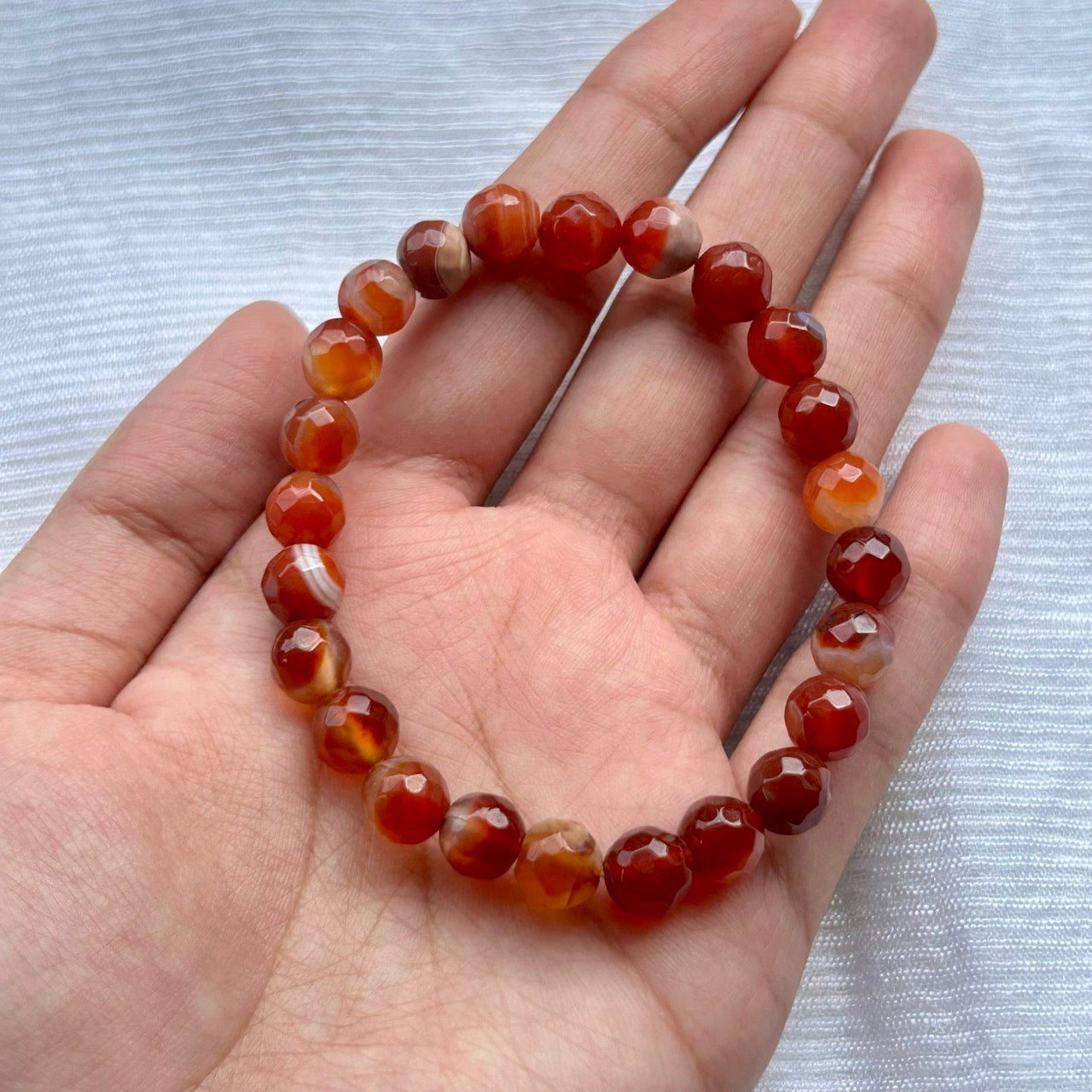 Striped Carnelian Bracelet - In Hand