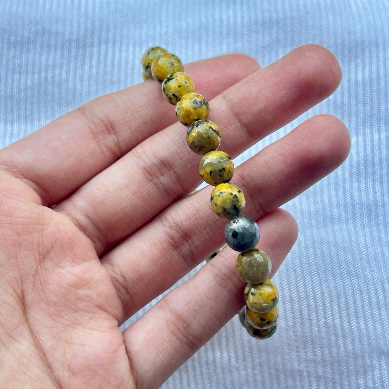 Yellow Dalmatian Bracelet - Close up